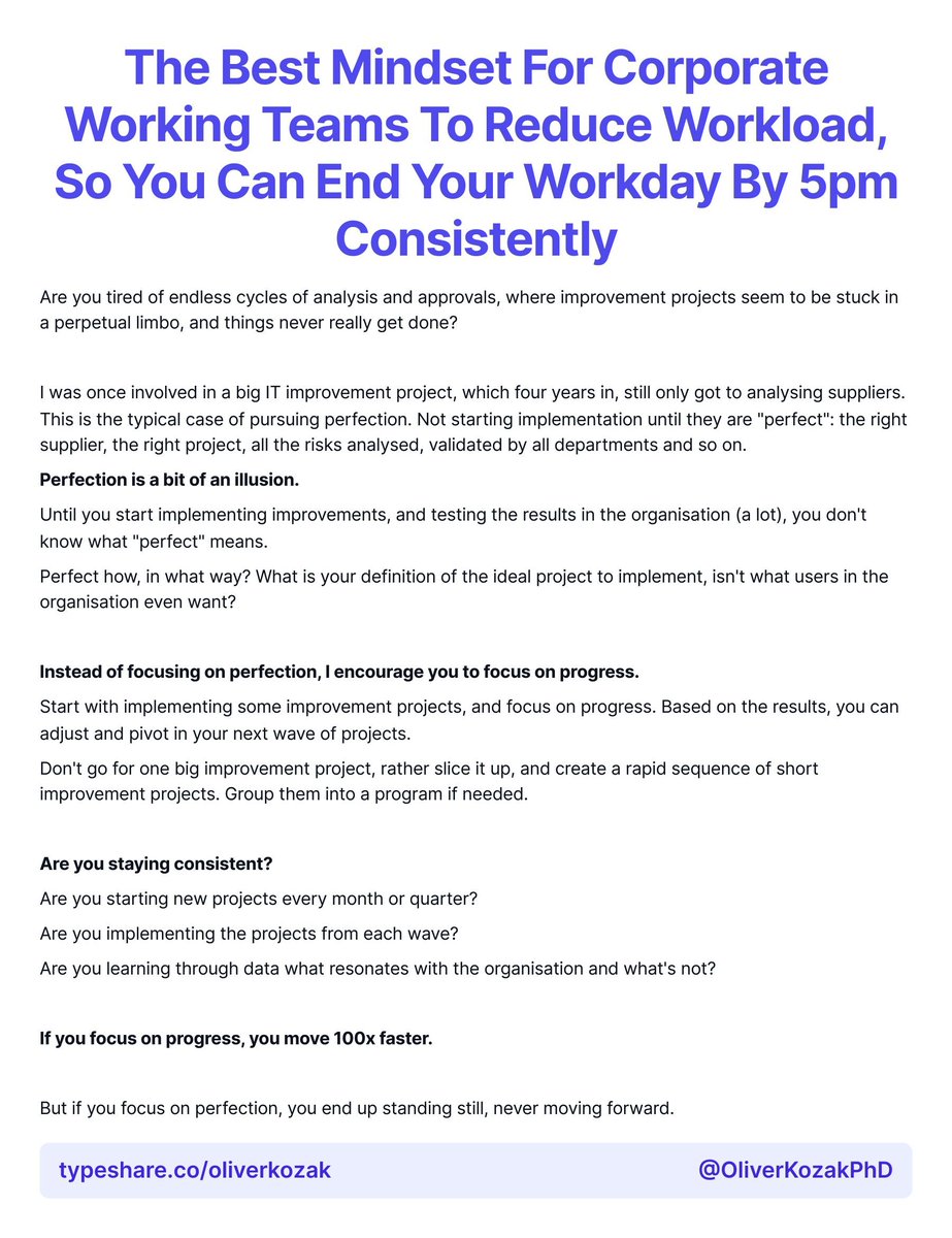 The best mindset for corporate working teams to reduce workload, so you can end your workday by 5pm consistently