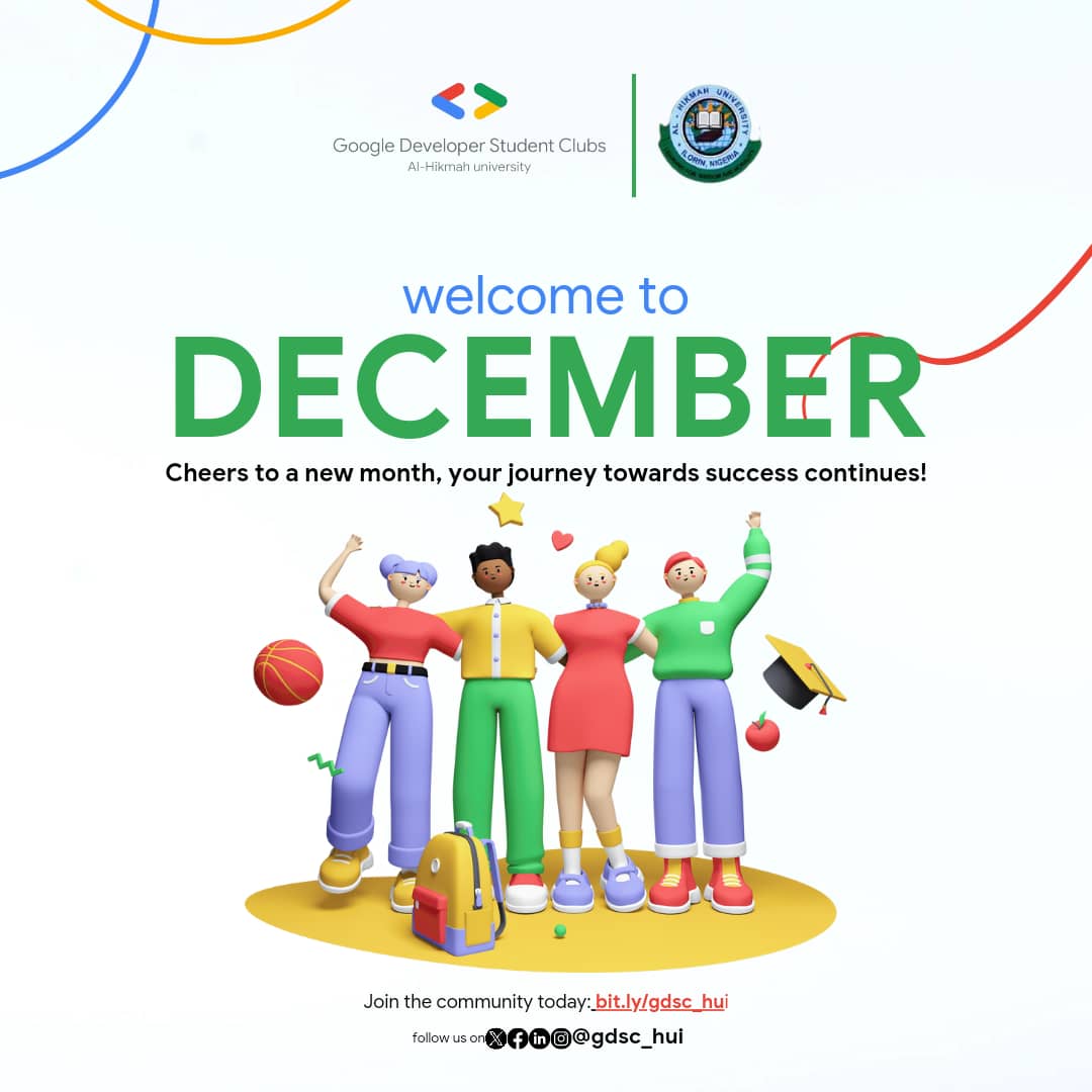 gdgoc_hui's tweet image. Happy new month!🚀
Welcome to the last month in the year 2023,starting out strong with #DevfestIlorinSE 💫 

#gdschui #GoogleDevelopersStudentsClub