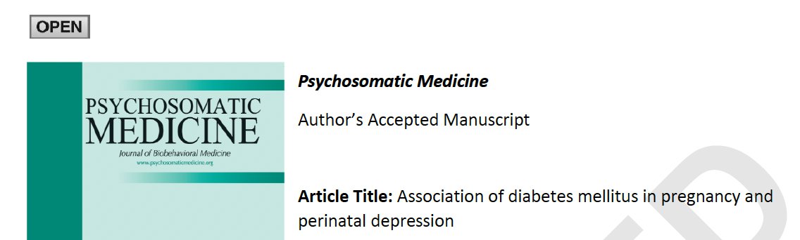 Contributing to the literature on diabetes and depression, our work shows that women with diabetes in pregnancy have two-fold higher odds for postpartum depression compared to controls. @Lafransson #perinatalmentalhealth Full article: lnkd.in/db7HjK72