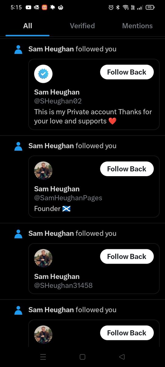 WinnieC69's tweet photo. Be careful out there guys...4 Sam Heughan profiles just followed me today... Blocked and reported https://t.co/rQVmsrCg96