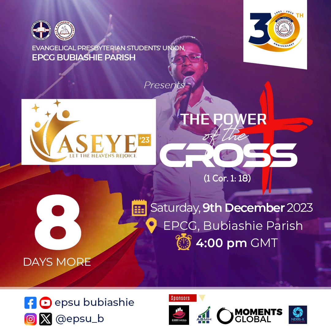 epsu_b's tweet photo. ARE WE READY!

It's COMING!

8 days more to THE POWER OF THE CROSS!

You don't want to miss this!

SATURDAY 9TH DECEMBER, EPCG BUBIASHIE PARISH @4PM SHARP!

Tell a friend to invite a friend!

#epsububiashie
#30thanniversary
#epcgbubiashieparish
#reviveusagain
#Atpeacewithall https://t.co/2OzzEqneTU