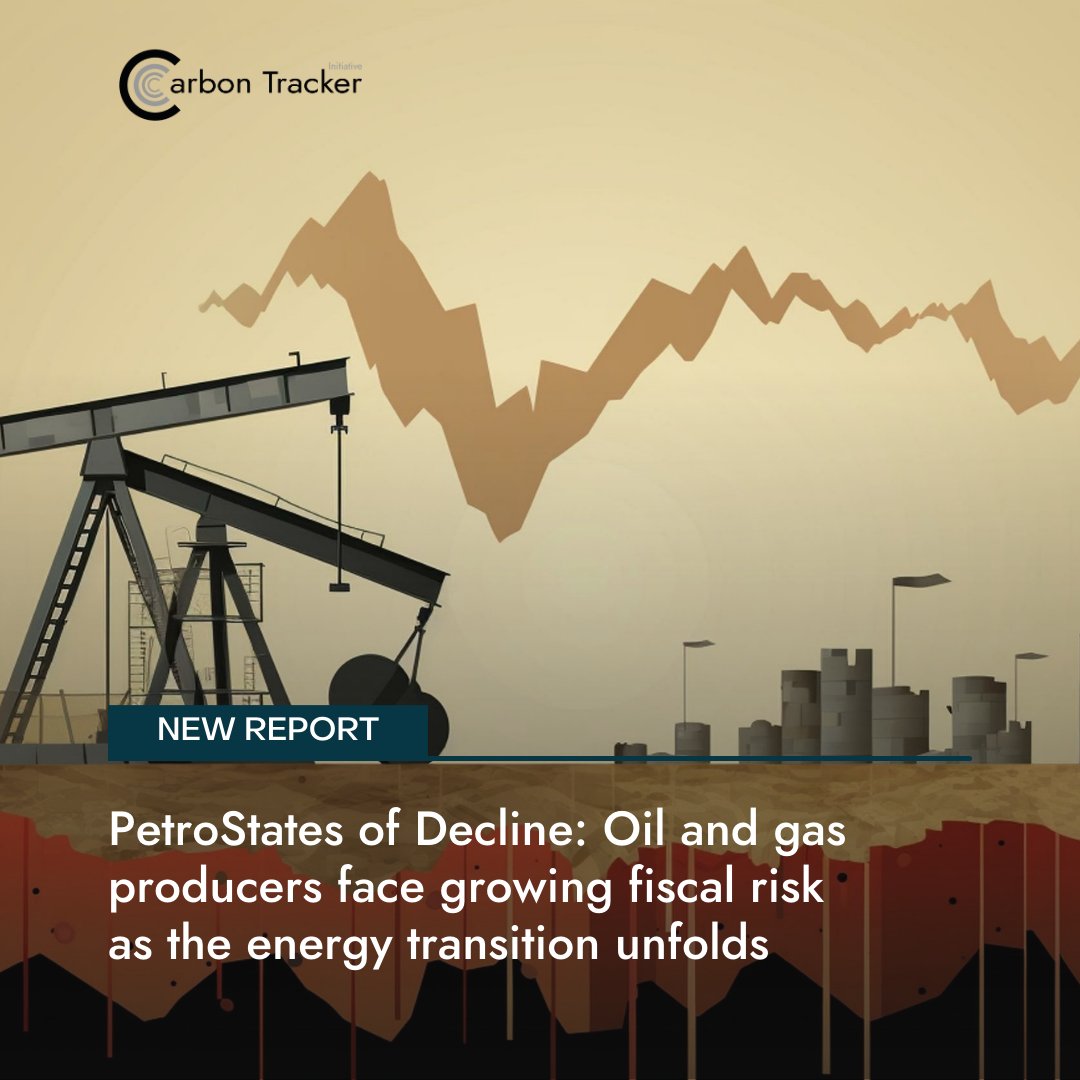 Our new report: 'Petrostates of Decline' finds the United Arab Emirates 🇦🇪, host of #COP28, is one of 28 #petrostates that risk losing more than half their expected income from #FossilFuels by 2040, as the #EnergyTransition accelerates carbontracker.org/reports/petros…
