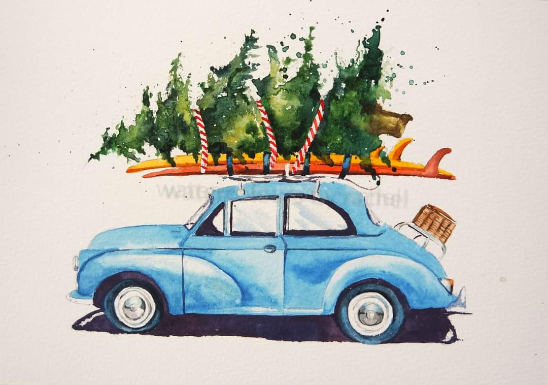 My Advent Calendar begins x Watercolours by Rachel Advent Calendar, Dec 1st That Christmas has its special gifts, But our year-round joy depends On the cherished people in our lives, Our family and friends. By Joanna Fuchs #Advent #Christmas #watercolour #art #tree #paint