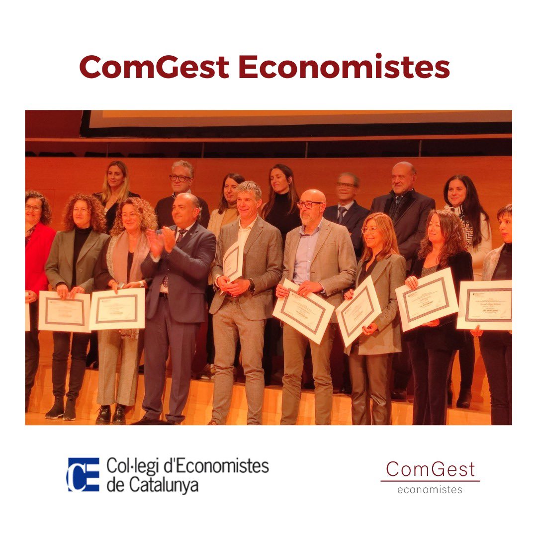 ComGest's tweet photo. El nostre gerent, Lluís Riquelme, va rebre ahir un reconeixement en motiu dels seus 25 com a col·legiat del Col·legi d'Economistes de Catalunya durant la #JornadaCEC2023 celebrada a Girona. 

#Comgest #ComgestEconomistes #Girona #EconomistesCAT https://t.co/eTKu7QcAbI