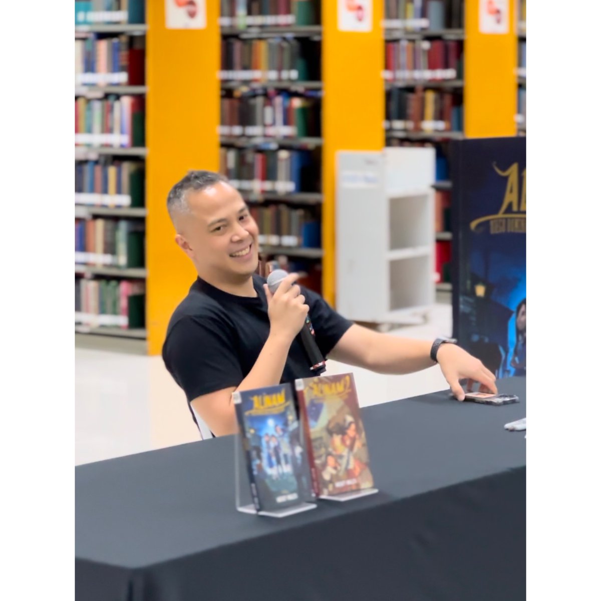 MickeyInglesLaw's tweet image. Second book launch in two days! This time for my novels ALINAM 1 and 2 at the Rizal Library in Ateneo… or Lazir Yrarbil (yes they really did that!).

Get your copies of Alinam 1 and 2 on Shopee, Lazada, or your favorite bookstores now!