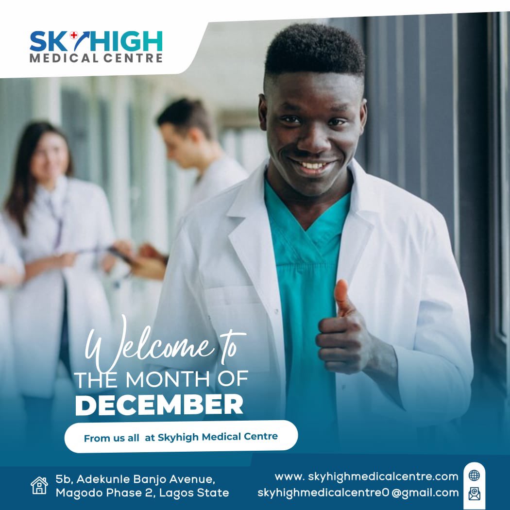 Skyhigh_mc's tweet photo. As December unfolds, SkyHigh Medical Centre is here to ensure your health soars. Your wellness journey continues with us.
...................
#SkyHighMedicalCentre #LagosHospital #MagodoHospital #Hospitalinlagos #Oguduhospital #LagosDoctor
#SkyHighWellness #DecemberHealth https://t.co/GB3wkMjFxq