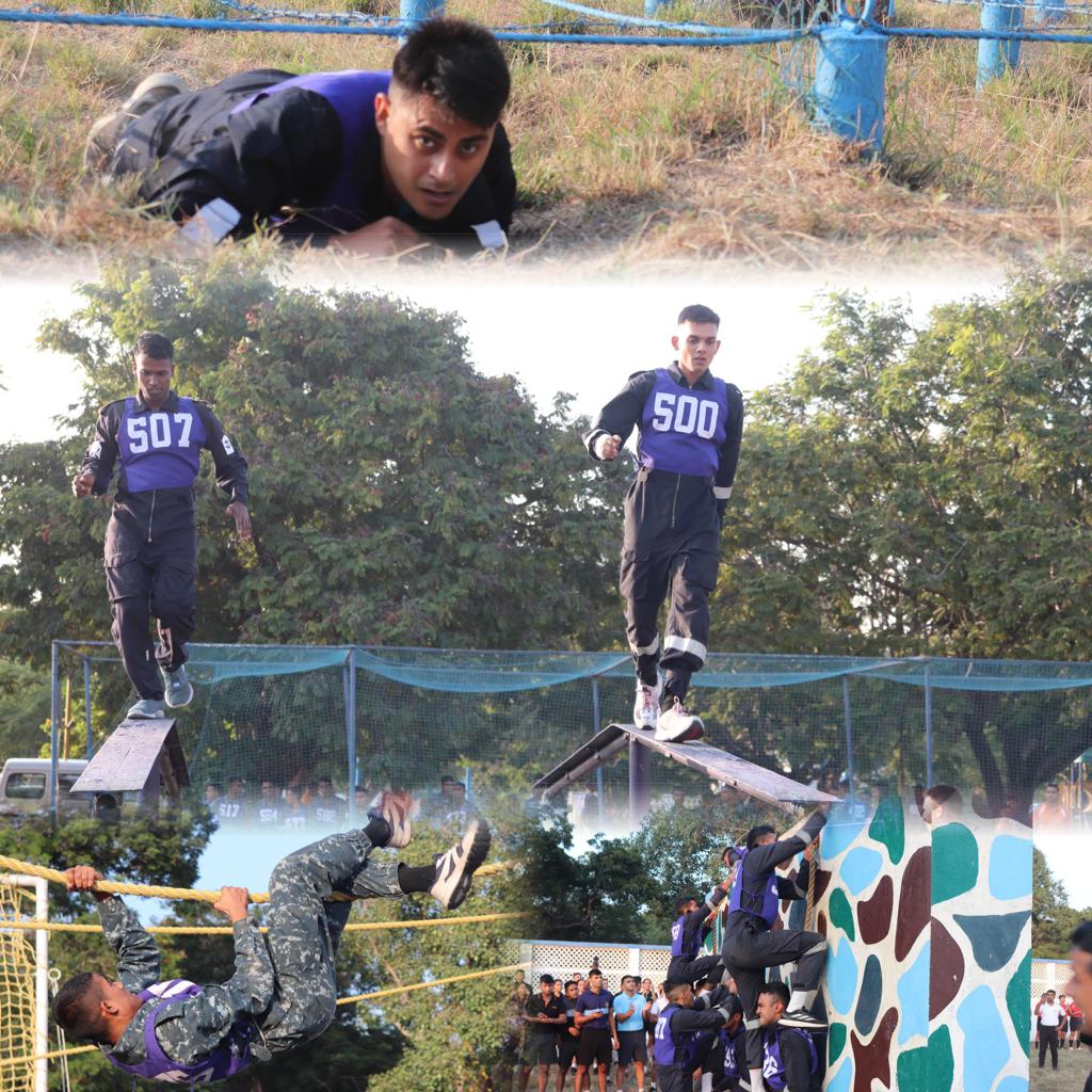 IN_Valsura's tweet photo. A test of team work, perseverance, & endurance!
Teams comprising instructors, staff & trainees competed in Inter-Divisional Obstacle Course Championship @IN_Valsura
In a closely fought battle of perseverance, Teg Division emerged as winner
#HarKaamDeshKeNaam
#EspiritDeCorps
1/2 https://t.co/c6H6VoTsLv