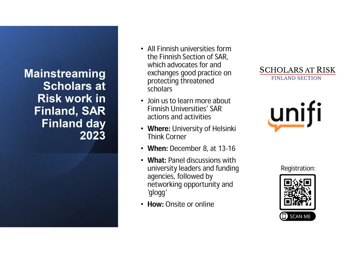 Finland_SAR's tweet photo. We are eagerly waiting for our biennial SARF Day event next week. Please join us at @tiedekulma /@helsinkiuni  or online: https://t.co/RUIS5aejVP https://t.co/rOke13JDrB