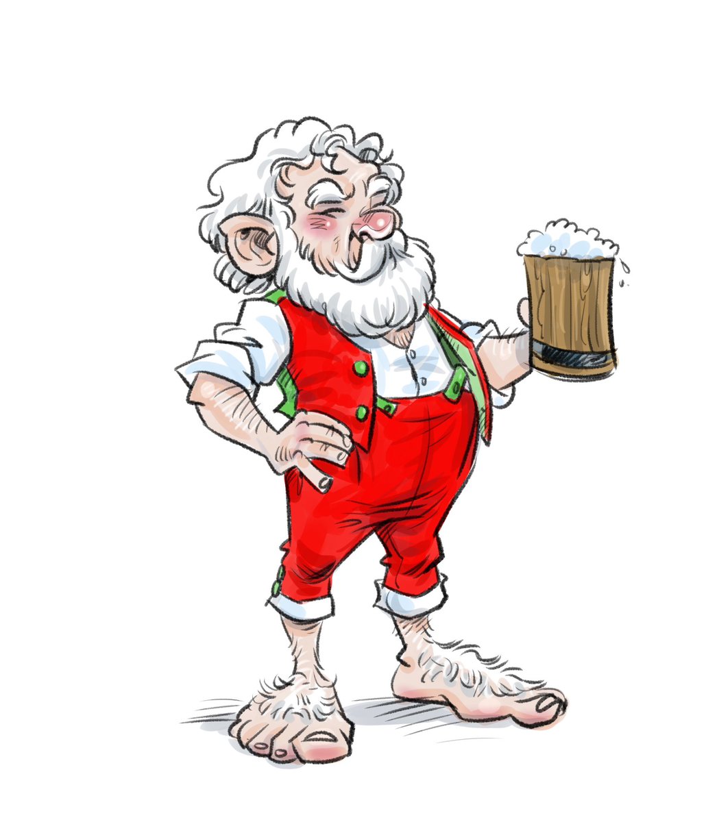 Here we go. My annual ‘advent calendar’. Day one of this year’s theme: Middle Earth Santas! Kicking off with a Hobbit Santa… #doodleaday #hotsanta #middleearthsantas ##lotr