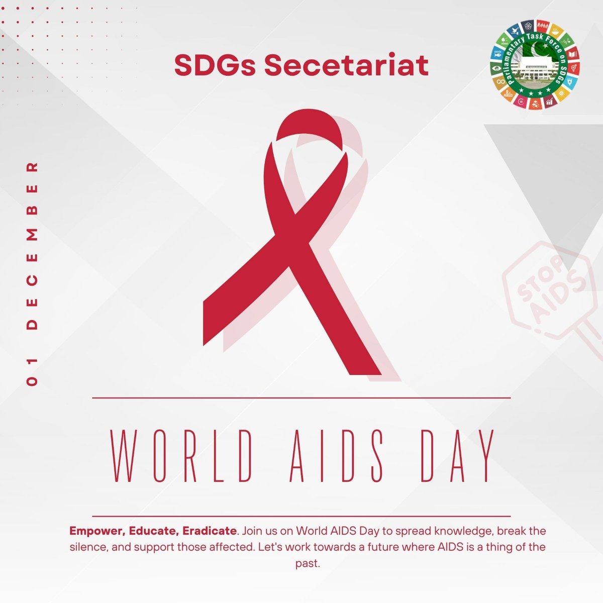 Empower, Educate, Eradicate. Join us on World AIDS Day to spread knowledge, break the silence, and support those affected. Let's work towards a future where AIDS is a thing of the past. #aidsday2023
