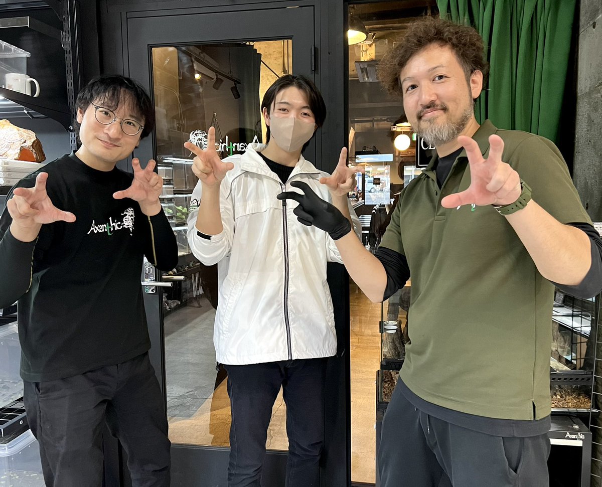 Axanthic_UROKO's tweet photo. ———— 本日15:00-Open ————

今日は静岡県浜松市の専門学校『ルネサンス・ペット・アカデミー』の生徒さんが職場見学にいらしてます✰ 

当店は職場見学やインターンシップなど積極的に受け入れております‼︎

#爬虫類ショップAxanthic #職場見学 https://t.co/fWxuNraU0D