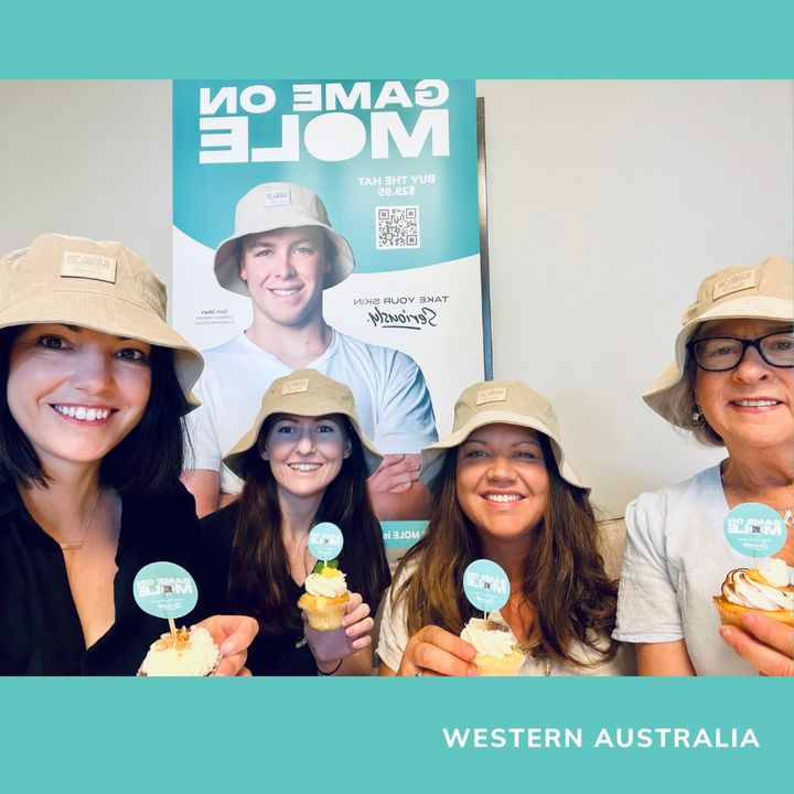 MelanomaAus's tweet photo. Today, on the first day of summer, our MIA teams from around Australia celebrated the launch of our 23/24 GAME ON MOLE awareness campaign! There were cupcakes, good cheer & great feedback about our new #GameOnMole bucket hats, which you can buy here> https://t.co/BXhy1IFEeq https://t.co/kmZaBbzT2m
