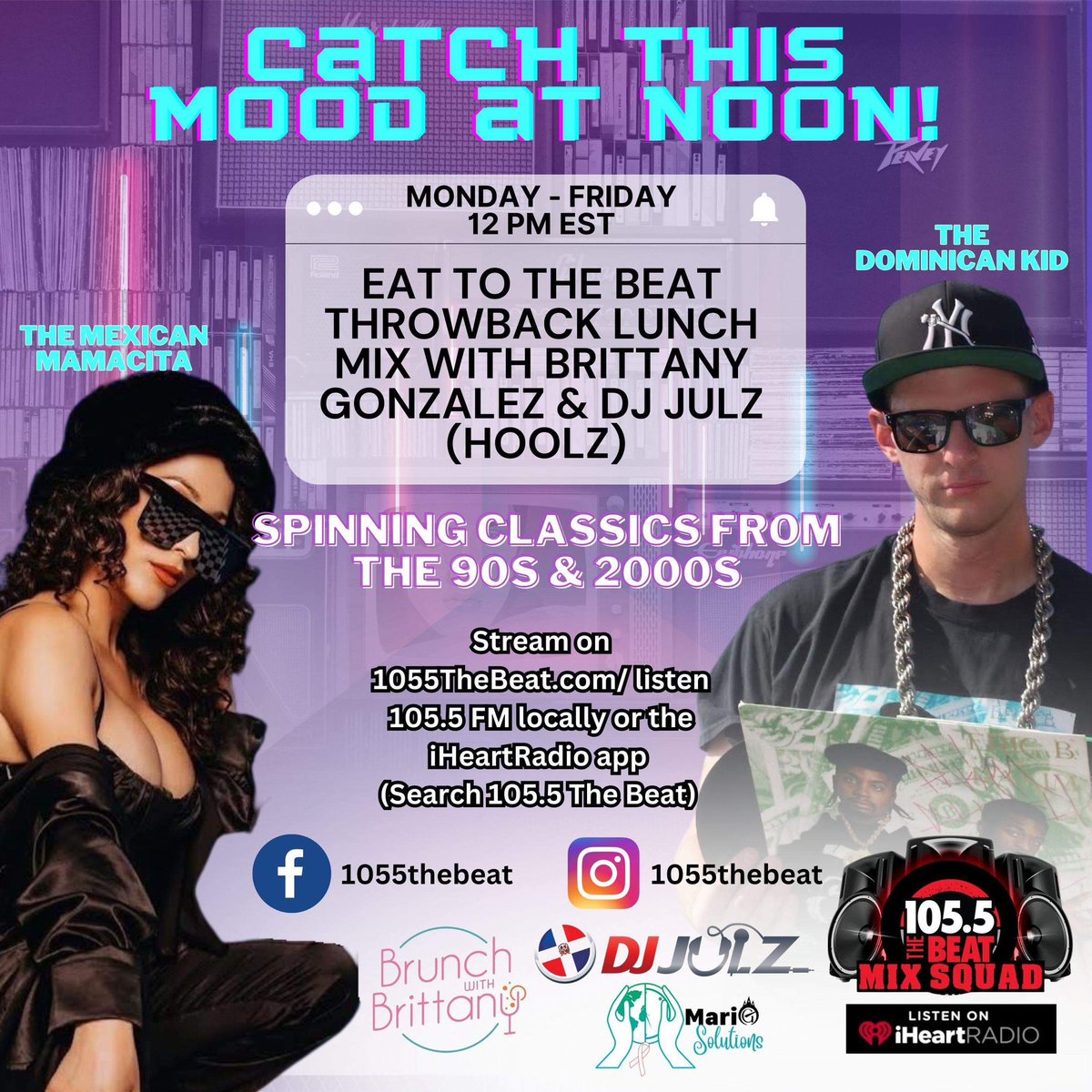 Stream myself &amp; <a href="/brunchwithbritt/">Brittany Gonzalez</a> anywhere with the <a href="/iHeartRadio/">iHeartRadio</a> app (search 105.5 The Beat) at 12pm Est. !!! Only on <a href="/1055thebeat/">105.5 The Beat</a> !!! Catch this mood at noon!!!