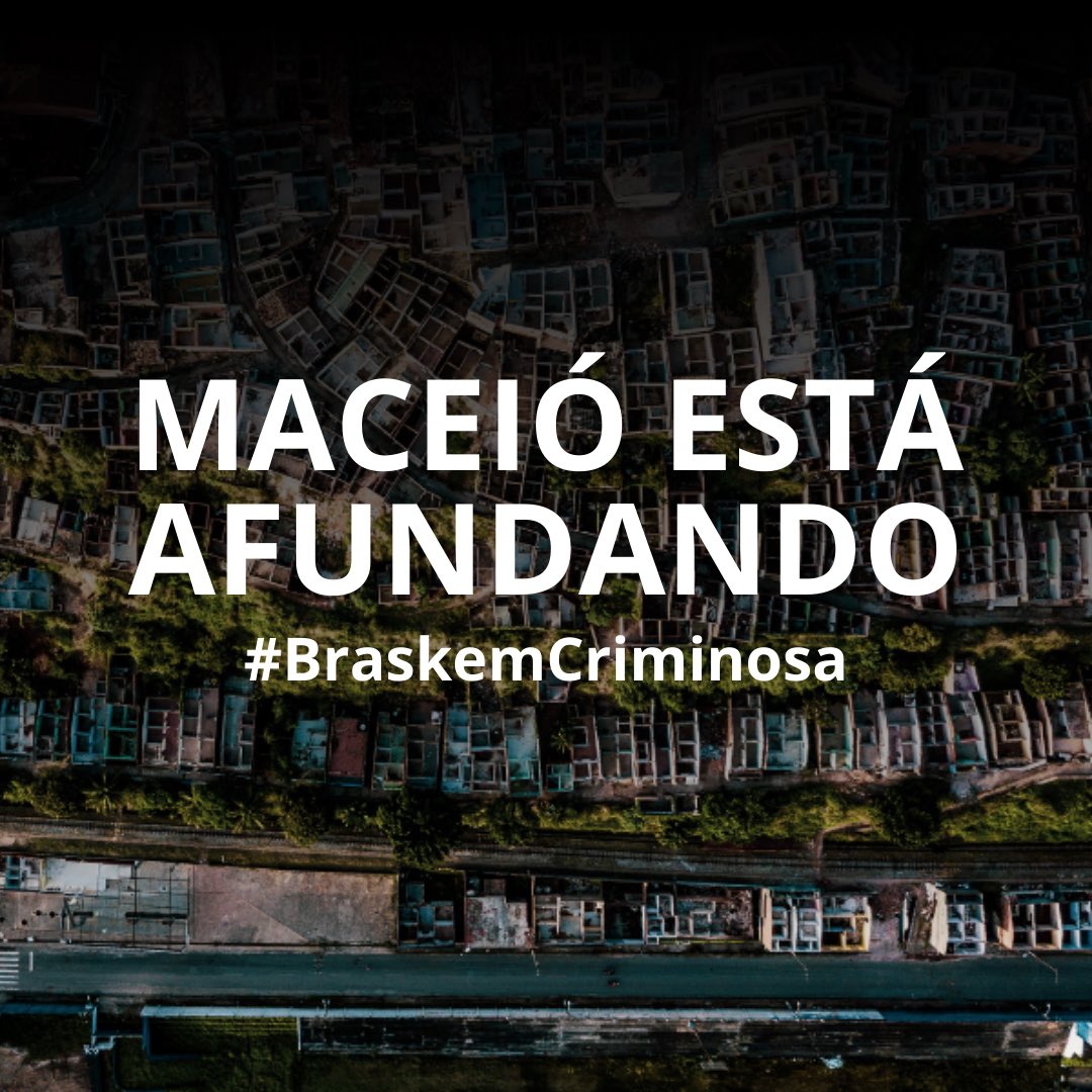 uneoficial's tweet photo. Maceió está afundando e a culpa é da mineração! 

#BraskemCriminosa https://t.co/hYh4eMqu4x