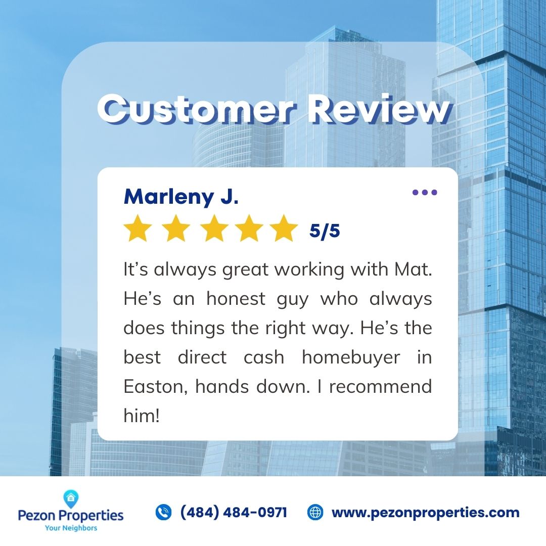 ✨ We're overjoyed to share that we've received yet another 5-star review from a satisfied customer! 

We buy houses in any condition, in any area of central and eastern Pennsylvania. 

Call/text us at 484-484-0971

#Sell #House #Fast #Cash #houseforcash #cashhomebuyers…