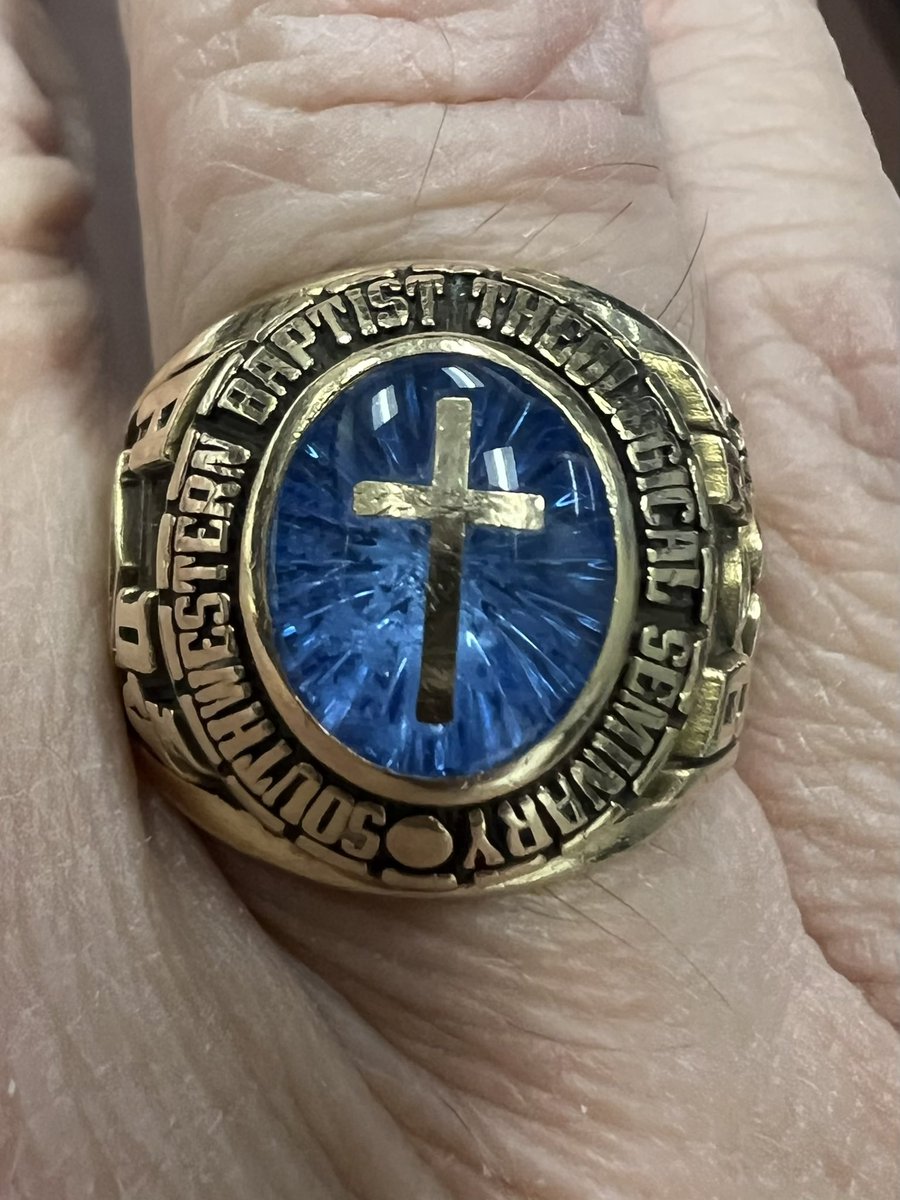 JamesASmithSr's tweet photo. Commencement Day at @SWBTS. Congrats to all the graduates! Continuing my tradition of wearing my Dad’s 1983 class ring and his old school seminary lapel pin during Commencement. https://t.co/s0UfkmZOPC