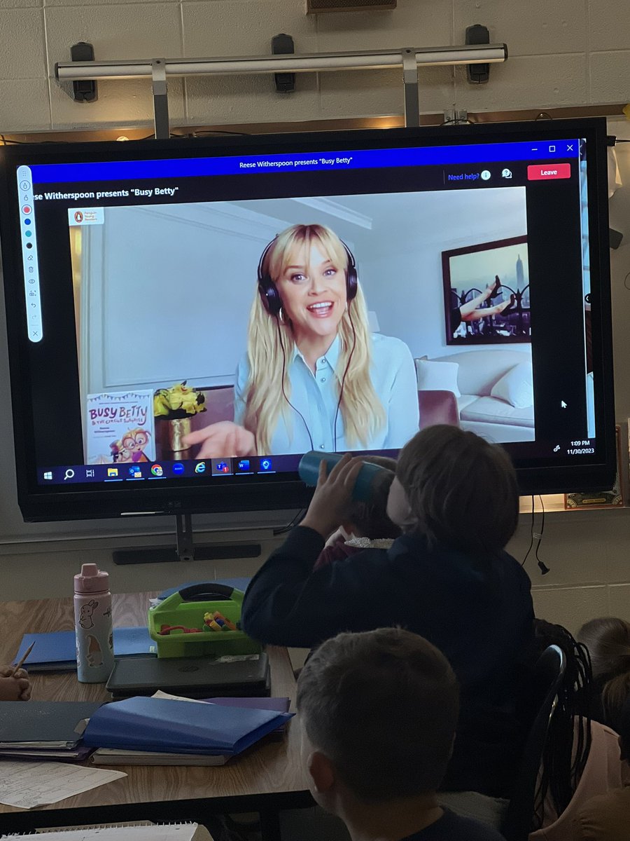 Our 4th graders LOVED getting to watch <a href="/ReeseW/">Reese Witherspoon</a> present her books and talk about being an author. Thank you <a href="/MicrosoftFlip/">Flip</a> for this opportunity! 
•
•
<a href="/JohnstonJags/">Johnston Elementary</a> 
<a href="/CcsdMedia/">MediaCCSD</a>