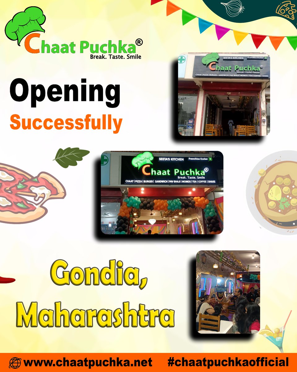 Hello, Chaat Puchka Lover,,,
Chaat Puchka Now Open in Gondia, Maharashtra😍
.
#chaatpuchka #gondia #foodlover #panipuri #restaurant #chaat #streetfood #nagpur #opennow #grandopening #GrandOpeningDay #maharashtra #india #gondiacity #streetfood #visitchaatpuchka #chaatpuchkaoutlets