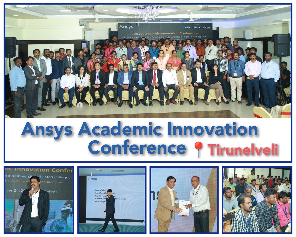 cadfem_in's tweet photo. Thank you for joining us at the "Ansys Academic Innovation Conference". Let's continue to innovate, collaborate, and drive advancements in simulation technology!
#Ansyscourses #CADFEMIndia #Ansyssolutions #academics #InnovationConference #EngineeringExcellence https://t.co/hgd8kHagIg
