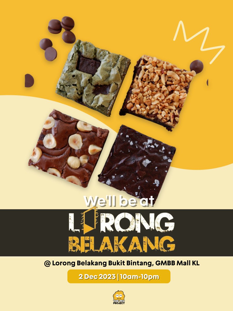 🌟 Brace yourselves, Bukit Bintang! 🌟 Tomorrow, from 10 AM to 10 PM, it's BROWNIE MANIA time! 🍫✨ Join us for a brownie bonanza - OVER 9 scrumptious flavors waiting to delight your taste buds! 😋🎉 Don't miss out on the yummiest event in town!