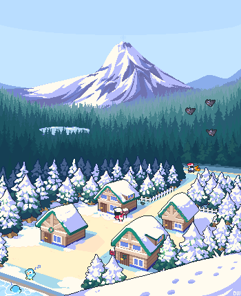 Woodspixl's tweet photo. Snow covered landscapes from over the years❄️
#pixelart https://t.co/uJxciah6zM