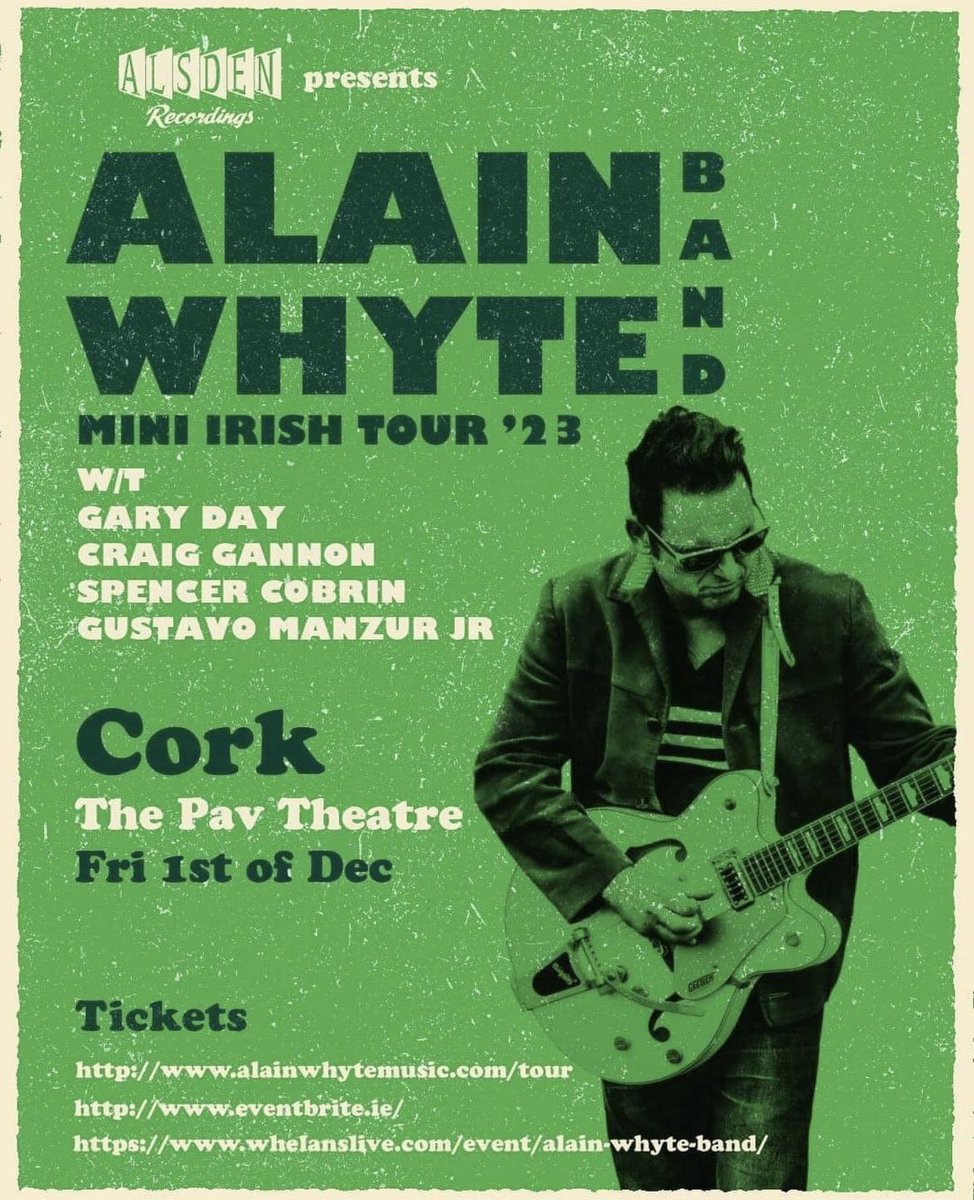 Tonight in Cork @alainwhytemusic #alainwhyte #morrissey