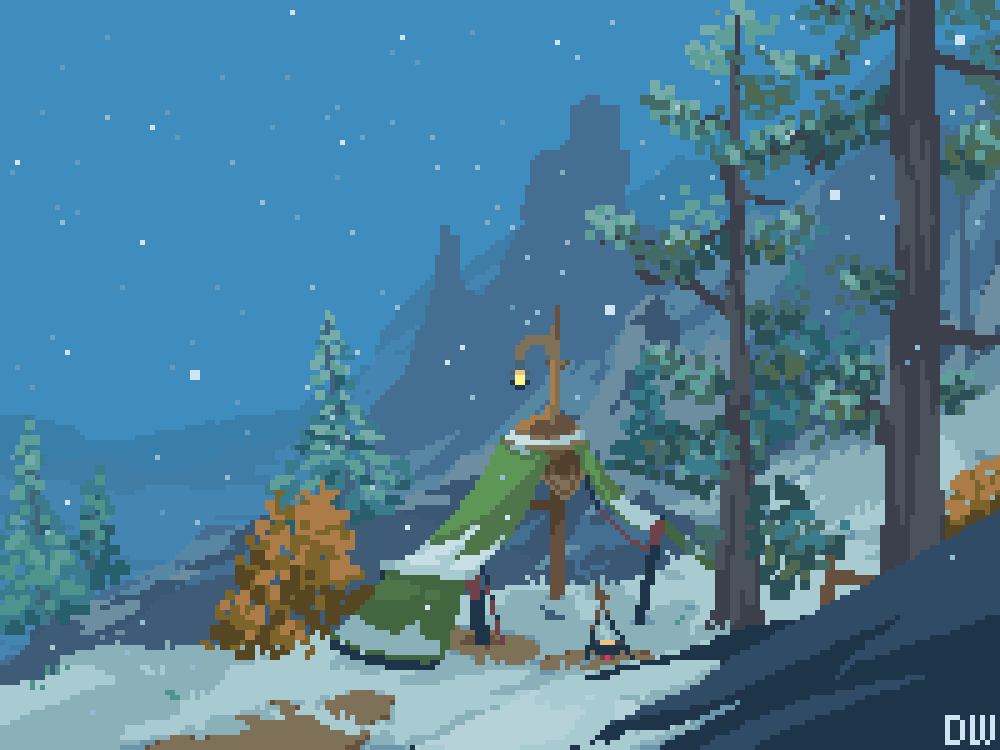 Woodspixl's tweet photo. Snow covered landscapes from over the years❄️
#pixelart https://t.co/uJxciah6zM