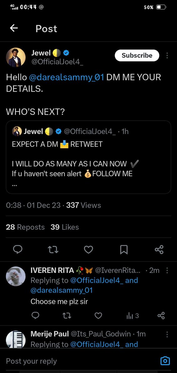 darealsammy_01's tweet photo. @OfficialJoel4_ @OfficialJoel4_ you pick me yesterday and you no later credit me...abeg help me run am boss...

2061951860, Kuda MFB
Samuel Chibuike https://t.co/3IV9molCI6