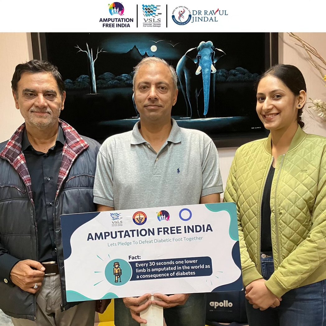We are grateful to Dr Amarpreet Sidhu from Chad, South Africa for extending his support to the noble cause of Amputation Free India. 

#drravuljindal #amputationfreeindia #amputationprevention #DiabetesAwareness #DiabeticFootAwareness