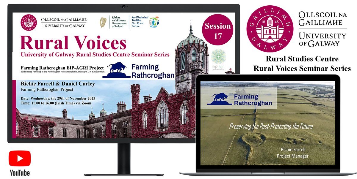 A recording of the 17th session of our Rural Voices seminar series, featuring Richie Farrell & Dr Daniel Curley from the locally-led, farmer-centered Farming Rathcroghan #EIPAgri Project, funded by @agriculture_ie, has been added to our YouTube Channel: youtu.be/isLC-I7EAVY?si… 🇮🇪