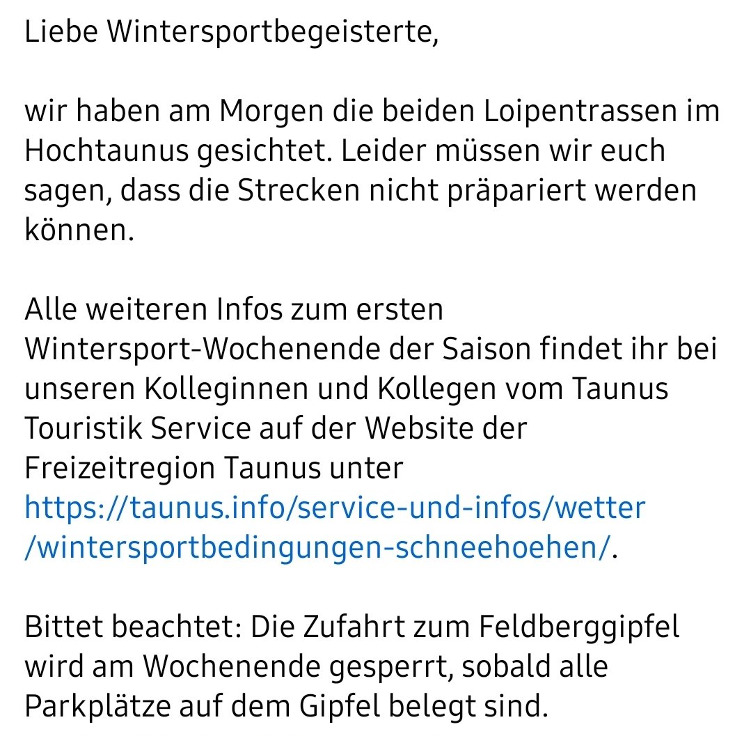 Eine Information vom Naturpark Hochtaunus: