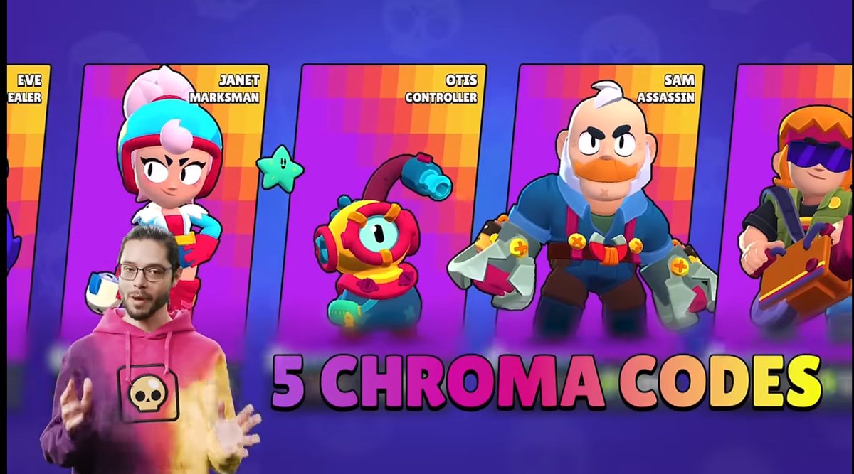 🎉 Giving away 5 Brawl Pass+ and a chance to get a CHROMA CODE 🤯

To enter:
✅ Follow <a href="/FullFrontage/">Code: FullFrontage</a> 
✅ Retweet &amp; like
✅ Comment your fav chromatic brawler

Winners announced when the first NEW Brawl Pass goes live!

Good luck 🍀 
#ChromaNoMore #BrawlStars