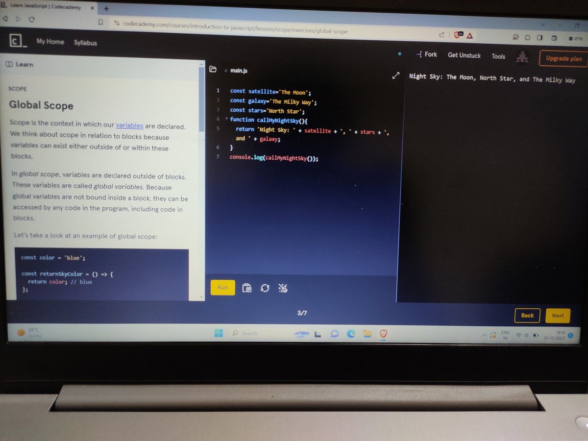 akkicodes's tweet image. Day 37 of #100DaysOfCode 🚀
Explored in JavaScript today:
blocks and scope
Global scope
Block scope
Learned to avoid scope pollution
💻💡
#JavaScript #CodingInsights