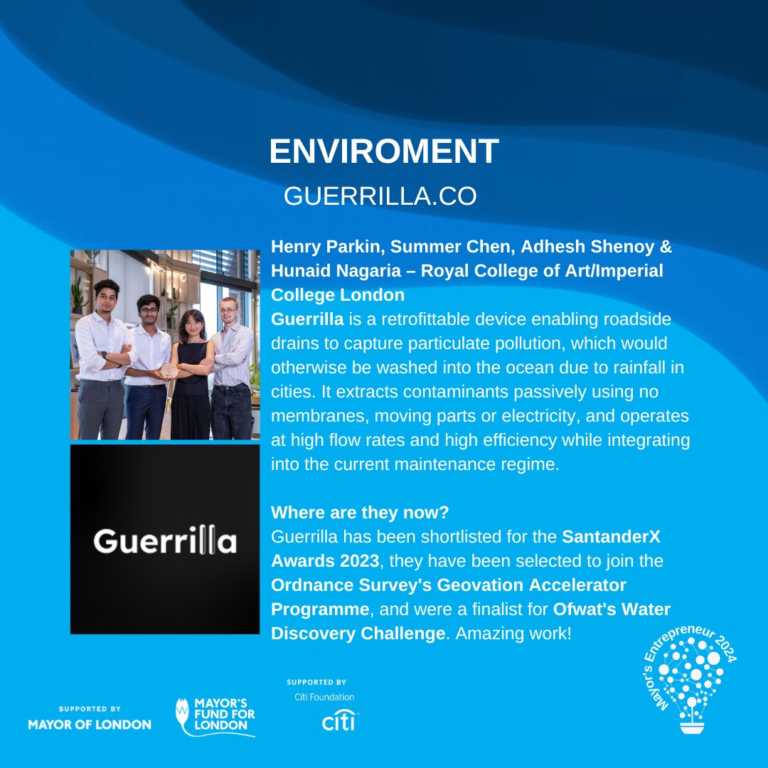 Looking back at our past winners, for the category of #Environment we have Guerilla.co!!