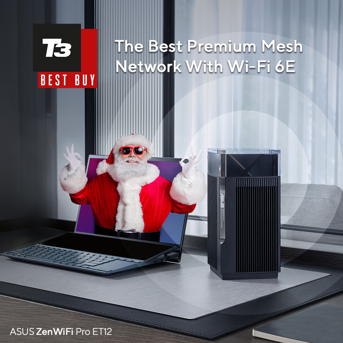 ASUS's tweet photo. Santa-approved? YES. 🎅🎁
Unwrap the gift of worry-free online shopping with our best WiFi 6E mesh router, the #ZenWiFi Pro ET12!📶
Want to win seamless tech upgrades?
Join our #FindYourZenWithASUS #Giveaway! 👉 https://t.co/OFpo4pGavJ https://t.co/Mkous62ueA