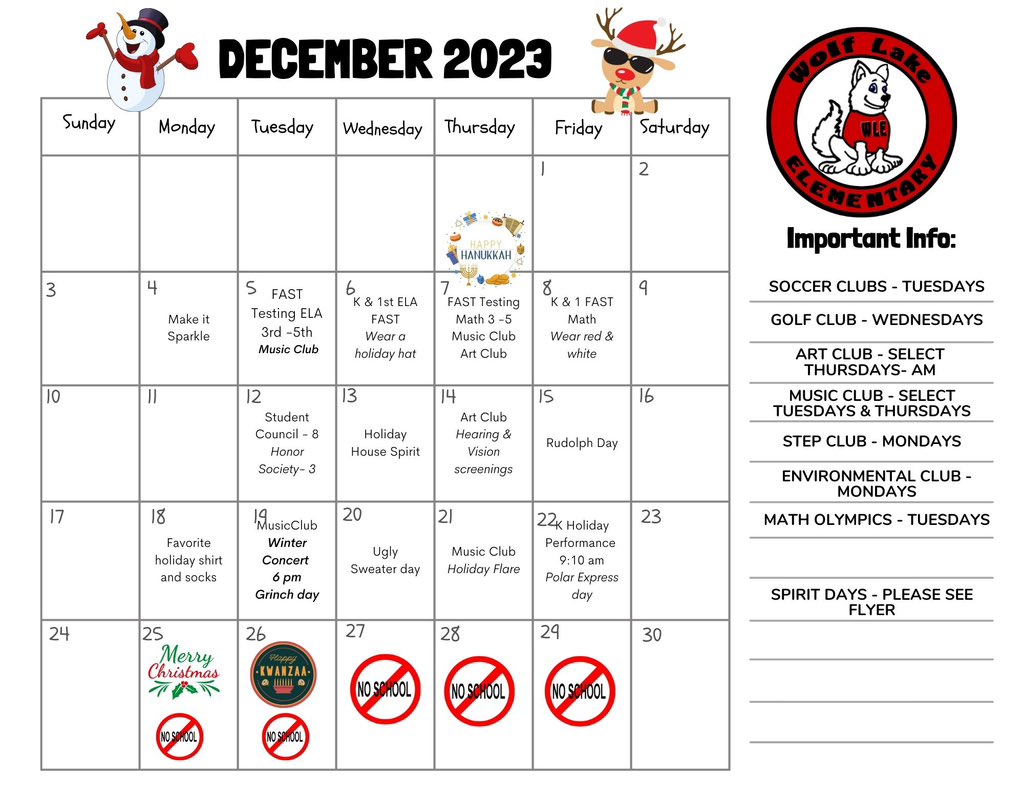 Check out our December calendar 😀❤️🐺🖤