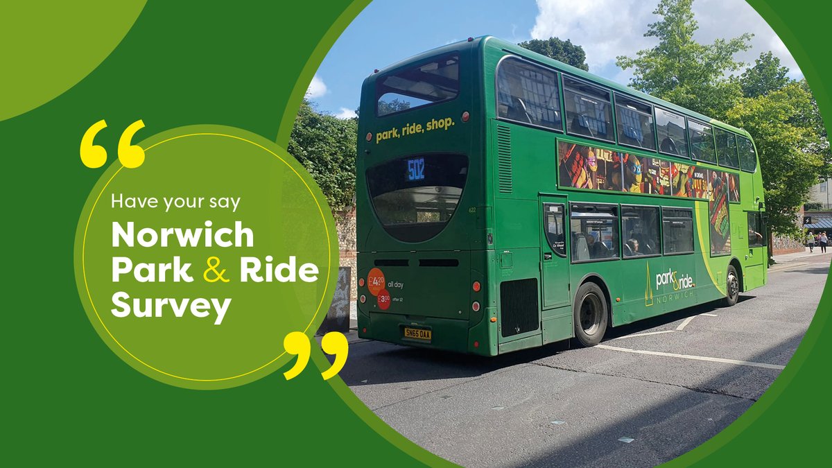 🗣️ Our Norwich Park & Ride Survey is live! Have you shared your thoughts on Thickthorn, Airport, Sprowston, Harford, or Postwick? Whether you're a current user or haven't hopped on board, we want your input. orlo.uk/syh1H Survey closes midnight on Saturday 16 Dec