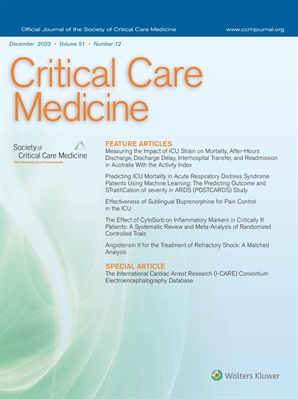 ❄️Check out Dec 2023 issue #CritCareMed ❄️ 💗#shock #ECMO 🚚#ICUstrain 🎰 #machinelearning #mortality #ARDS 🏷️#paincontrol #ABCDEF bundle 🧠 #neuroICU #MMM #EEG @SCCM @PedCritCareMed @CritCareExplore Link: ow.ly/VYh350Qc6LZ