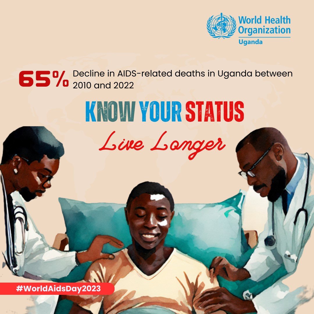 #WorldAIDSDay In 2022, #Uganda recorded 52,000 new HIV infections. With our partners, we support @GovUganda to prevent & manage #HIV by providing tools & financial support to train health workers in HIV mgt. We also provide mental health support to people living with the disease.