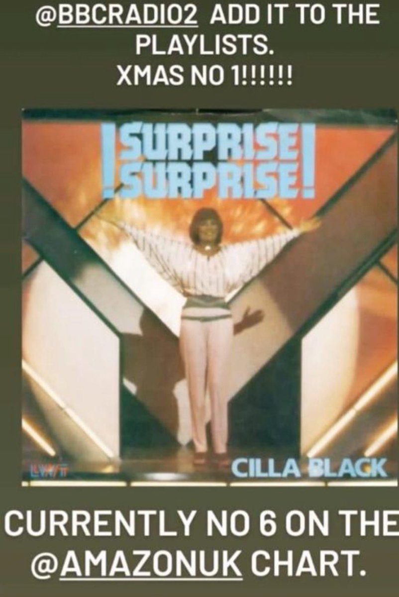 I wrote the theme song for Cilla Black in the 80s… and it’s making a sweet lil’ comeback.. 🙏🏽Surprise Surprise indeed👀