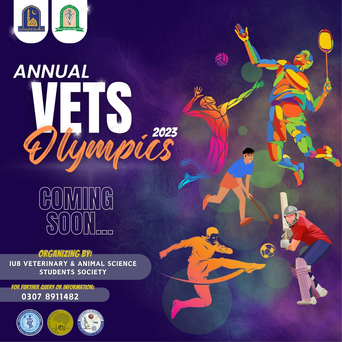 IUBmicrobiology's tweet photo. The Annual Vets Olympics is scheduled for 2023! A memorable event full of sportsmanship and achievements is coming up soon! Stay tuned! 
#iub #iubians #iubians🎓 #iubb #islamiauniversitybahawalpur #theislamiauniversityofbahawalpur #departmentofmicrobiology #sportsgala https://t.co/X2b2VSrTxi