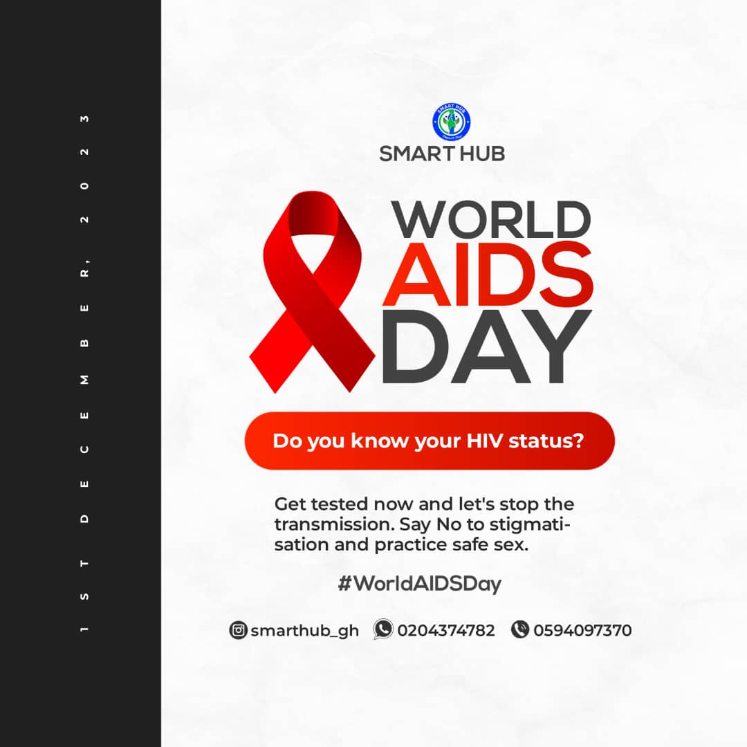 smarthub_gh's tweet photo. Through awareness, education, and advocacy, we strive to eradicate stigma, enhance prevention efforts, and support those affected. 

This day serves as a rallying call to join hands, fostering a global community committed to ending the HIV/AIDS epidemic.  #GetTestedNow https://t.co/nbihiRiqtx