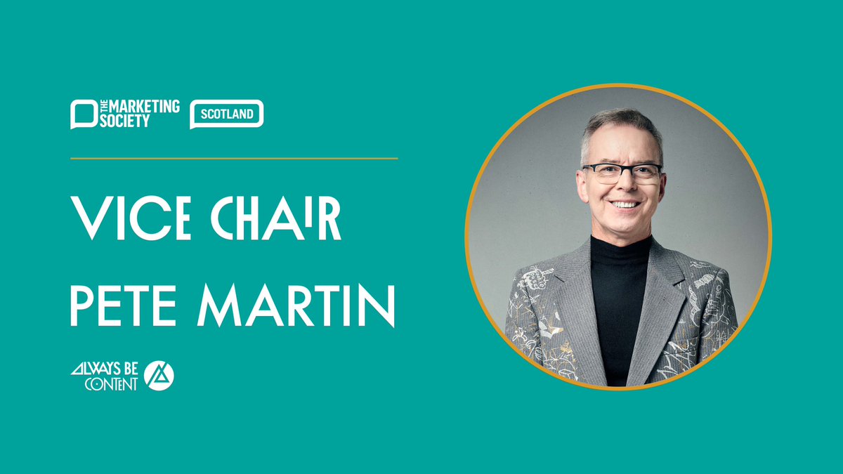 Proud to say that ABC’s own Pete Martin has been appointed Vice Chair of The @marketingsocSCO. With oodles of experience, positive mindset and an opinion or two, Pete’s sure to make a contribution to Scotland’s marketing community alongside the MSS team. 👏 #AlwaysBeProud