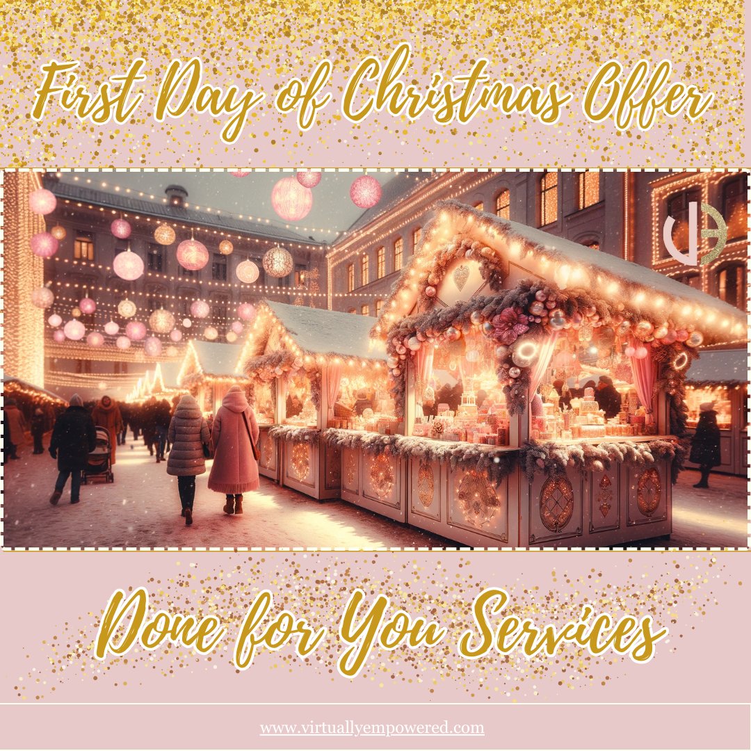 🎄✨Discover today's festive treat! Click the holiday magic in our bio. ✨🎁

#FirstDayofChristmasOffer #DoneForYou #LinkInBio #VirtuallyEmpowered #SpecialOffer #ChristmasDeal #VirtualServices #ChristmasPromo #HolidayServices #ChristmasSpecial  #ChristmasSavings