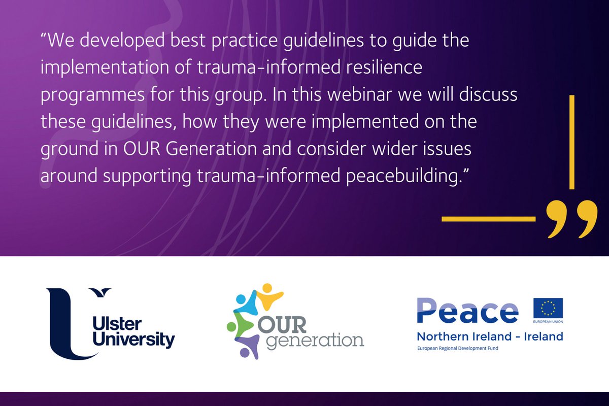 Register now for the Transgenerational Trauma Awareness Day Webinar 💻 🗓️Friday 15th December 🕙 10am Hear from @MHC_NI for NI @profsiobhanon, Dr Tara O'Neill and Dr Colette Ramsey from @UlsterUni Sign up here: register.enthuse.com/ps/event/TTAD2…… #TTAD23 @OURGenCYP1 @SEUPB