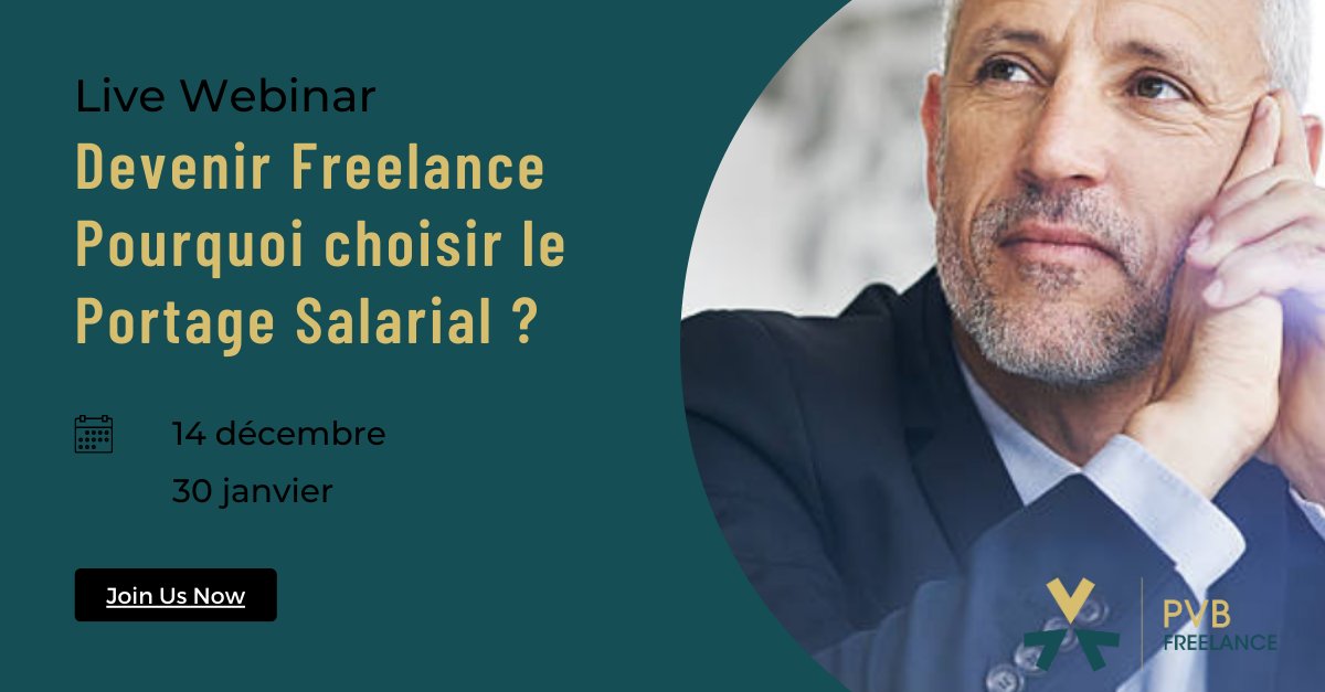🎯 Il n'y a pas d'âge pour devenir #Indépendant! Le #portagesalarial est adapté à l'emploi des #seniors. Travailler sous forme de missions dans son domaine en bénéficiant de la #protectionsociale d'un #salarié est possible. Inscription webinar ici 👉 pvb-freelance.fr/contact/