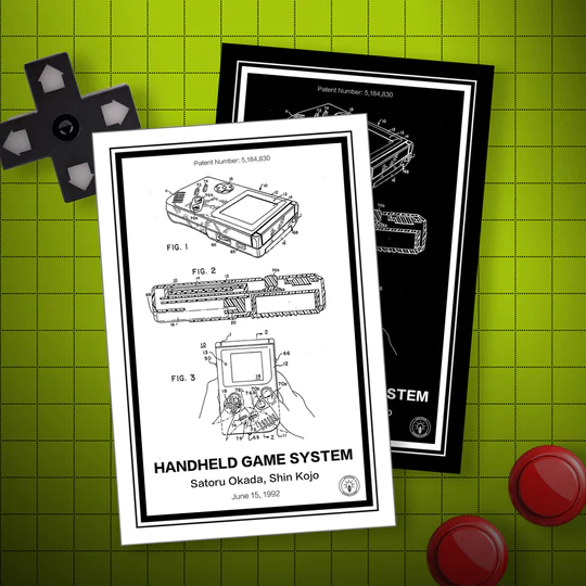 retropatents's tweet photo. Step back into the golden age of portable gaming with this iconic Handheld Game System patent print, originally filed by the visionary minds of Satoru Okada and Shin Kojo on June 15, 1992. Celebrating a pivotal moment in #gaming history! #nintendo #patentyourspace https://t.co/GHk1dTHaNc