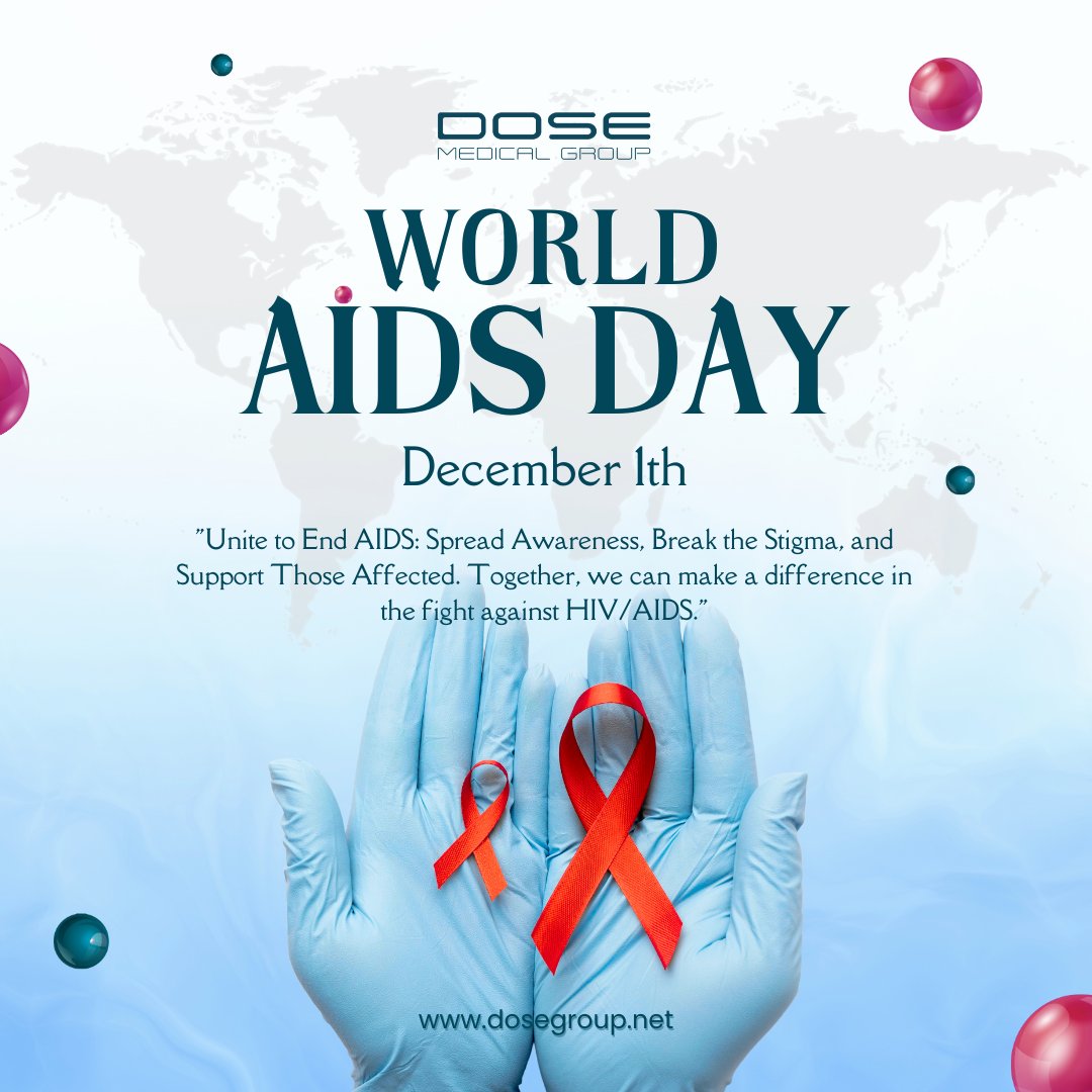 🎗️ World AIDS Day: Knowledge Empowers, Awareness Saves Lives! 🌍❤️

#WorldAIDSDay #KnowYourStatus #EndTheStigma #HIVAwareness #PreventionIsPower #DoseGroup 

Your awareness can save lives. Let's unite for a healthier future! ❤️