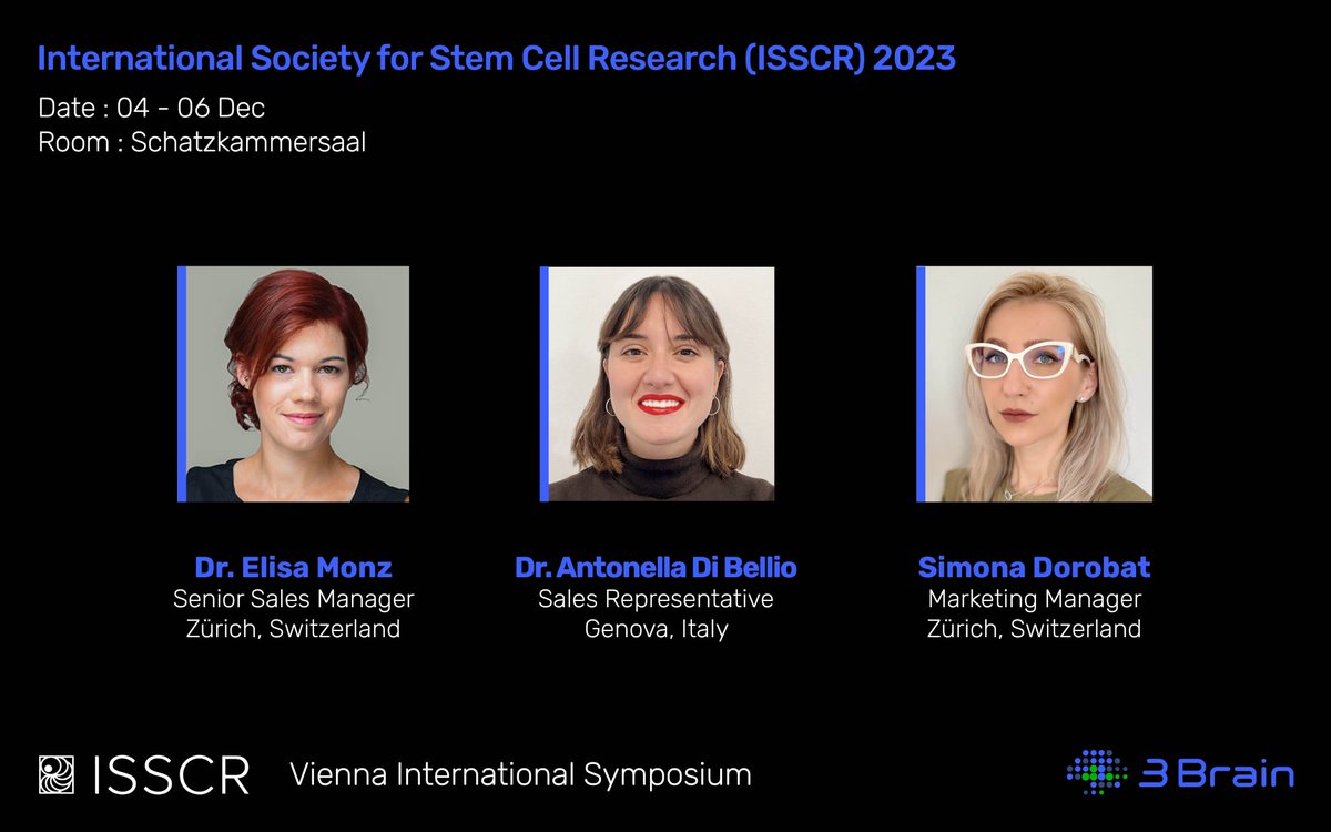 3Brain's tweet image. See you in Vienna! 👋

The 3Brain team is ready to meet you at the #ISSCR 2023 Vienna International Symposium.

We are excited to boost #iPSC research! Find us at #booth14 to discover more!

Visit our website: 3brain.com

#electrophysiology #organoidmodel…