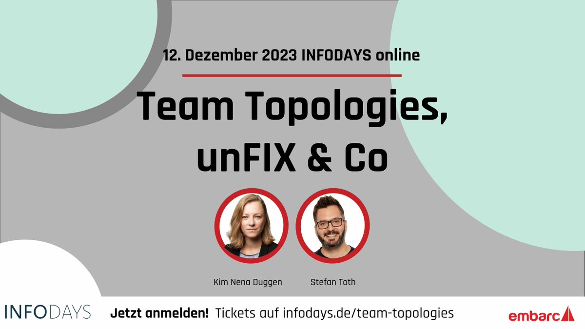 🔜🎙Wie können #TeamTopologies dabei helfen, dass Entwicklungsvorhaben #agil bleiben? Und wie können Teams mit solchen dynamischen Entwicklungsorganisationen mit Hilfe von #unFIX zugleich fokussiert arbeiten?🧩
Erfahrt es von <a href="/st_toth/">波哥精品（2号机）</a> und <a href="/KimDuggen/">Kim Nena Duggen</a>: ➡️🔗kurzelinks.de/wxy8
